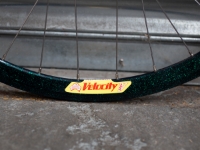 Picture of 700c Velocity Deep V Rear Wheel - GREEN/Black SPARKLE - Bassboat Black