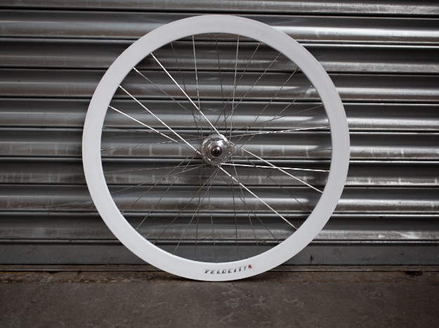 Picture of 700c Velocity B43 white 32 hole Rear - built with BLB Track hub 